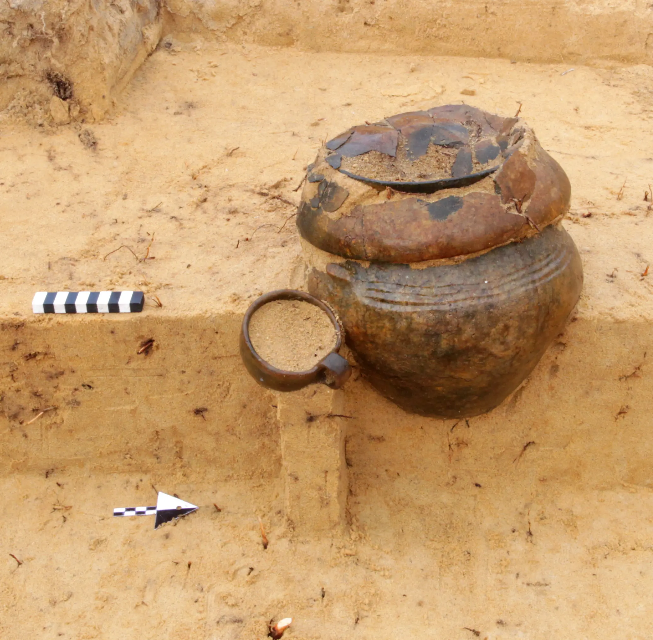 Schnitt einer Ausgrabung